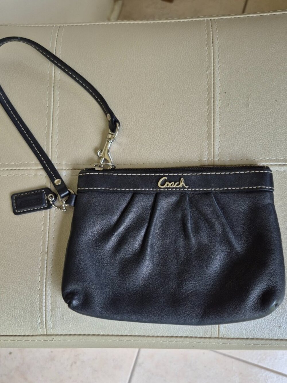 Coach Black Leather Wristlet